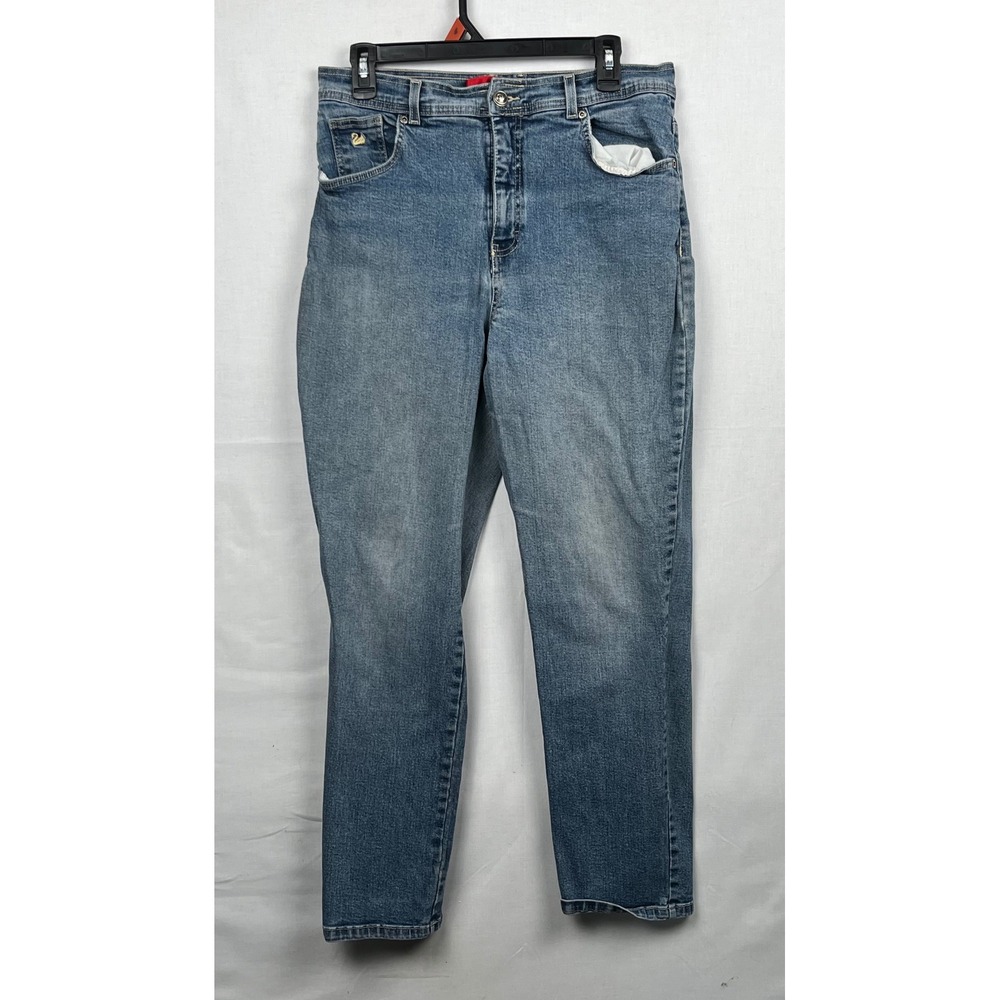 Gloria Vanderbilt Amanda Tapered Jeans Womens 12 Short High Rise‎ Blue Denim